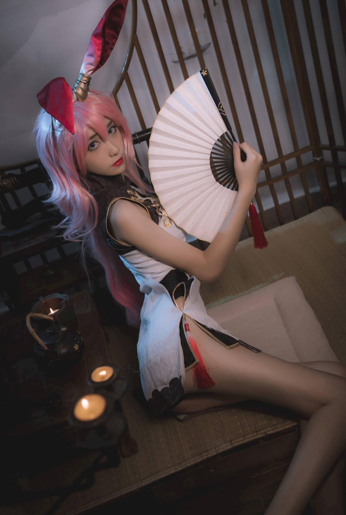 Cosplay 南桃Momoko 八重樱旗袍(10)