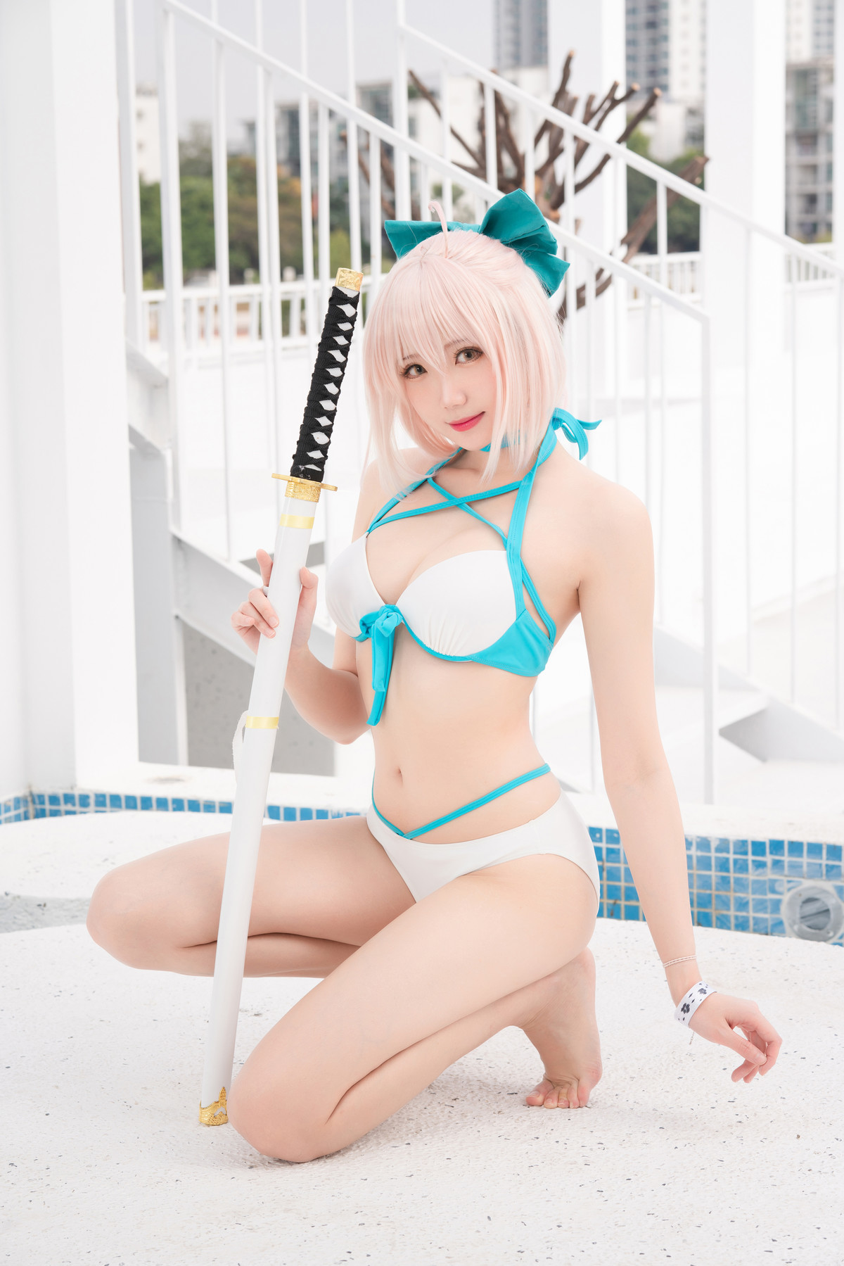 Cosplay 瓜希酱 总司水着满破(21)