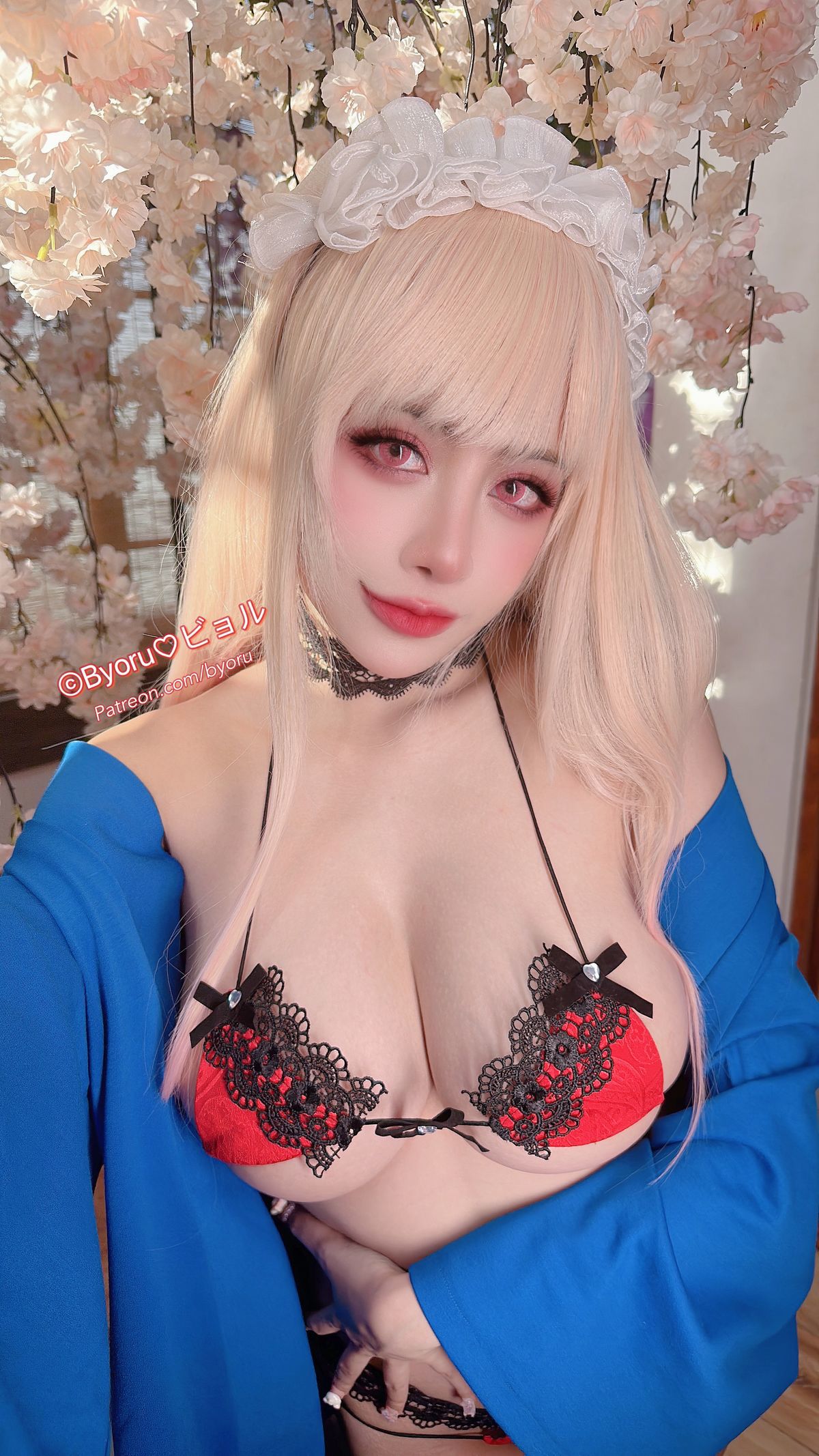 Cosplay 日本性感萝莉Byoru Marin Red Lingerie(33)
