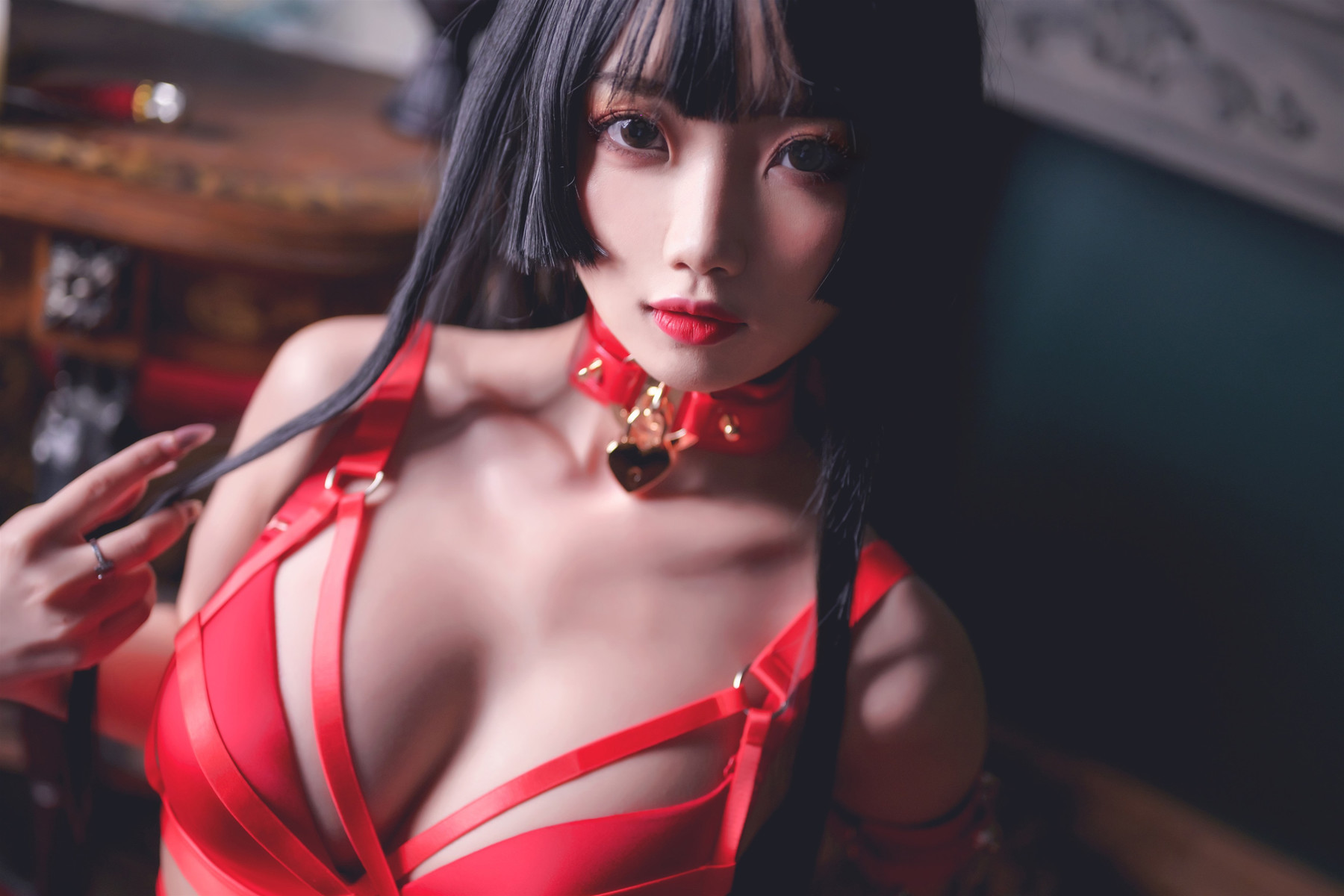 鬼畜瑶在不在 Cosplay 红色束缚(16)