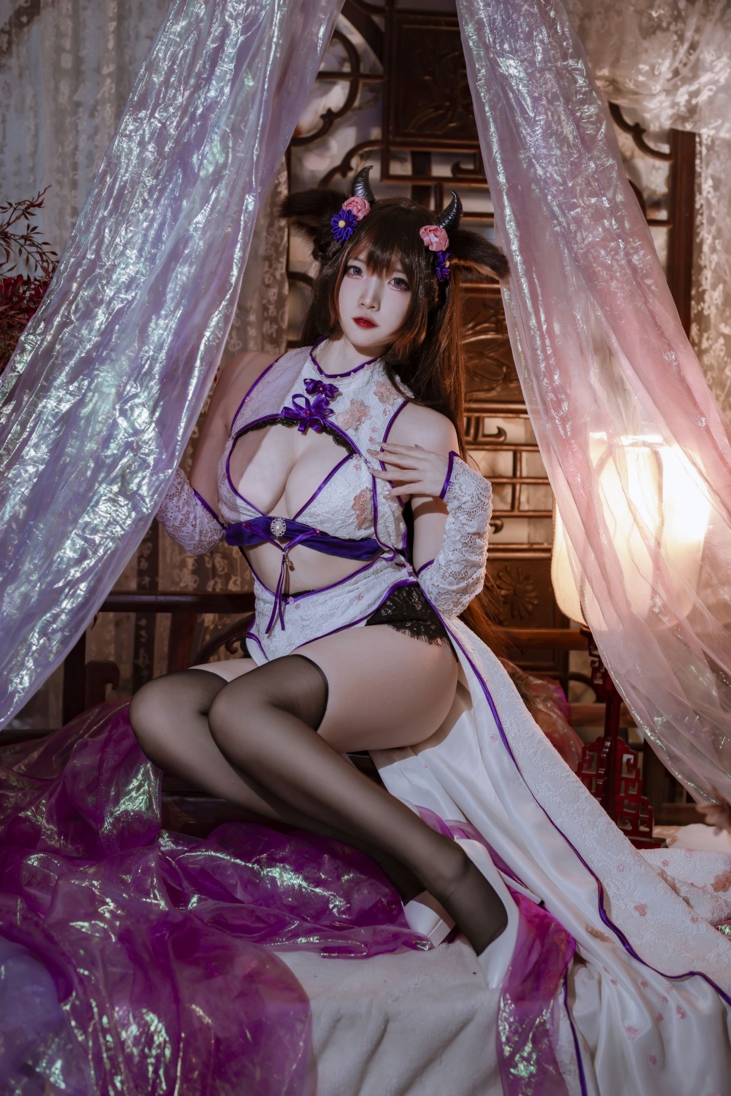 二佐Nisa 碧蓝樫野旗袍(8)
