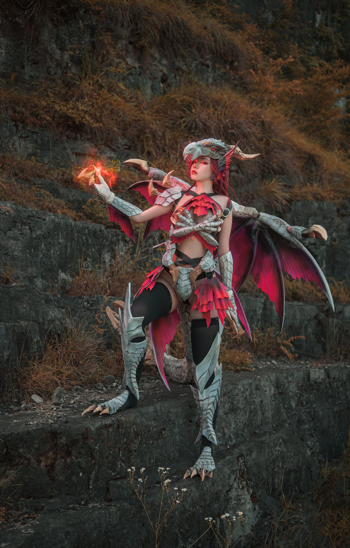 爆机少女喵小吉 Cosplay 曙光爵银龙 拟人 Malzeno(6)
