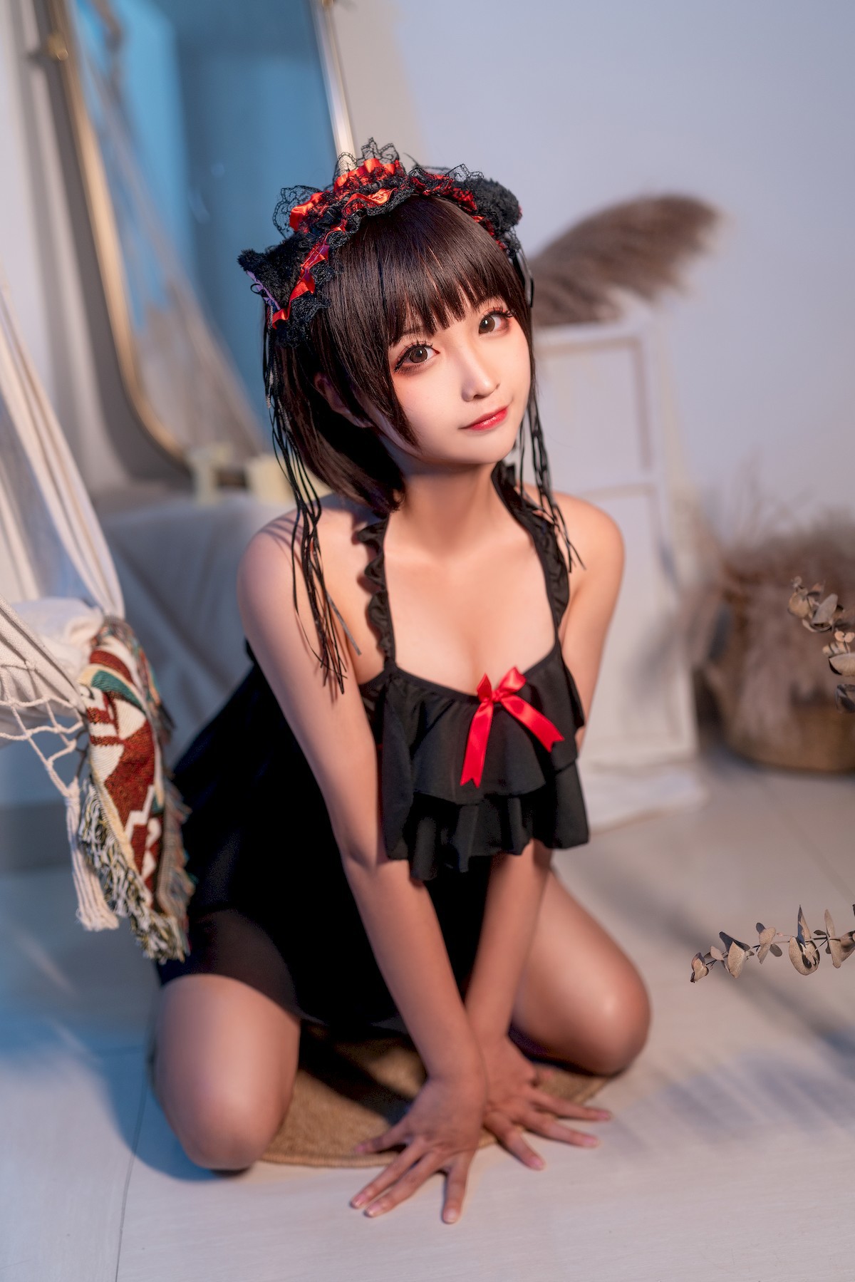 蠢沫沫 Cosplay 黑睡裙 Black Nightdress(39)