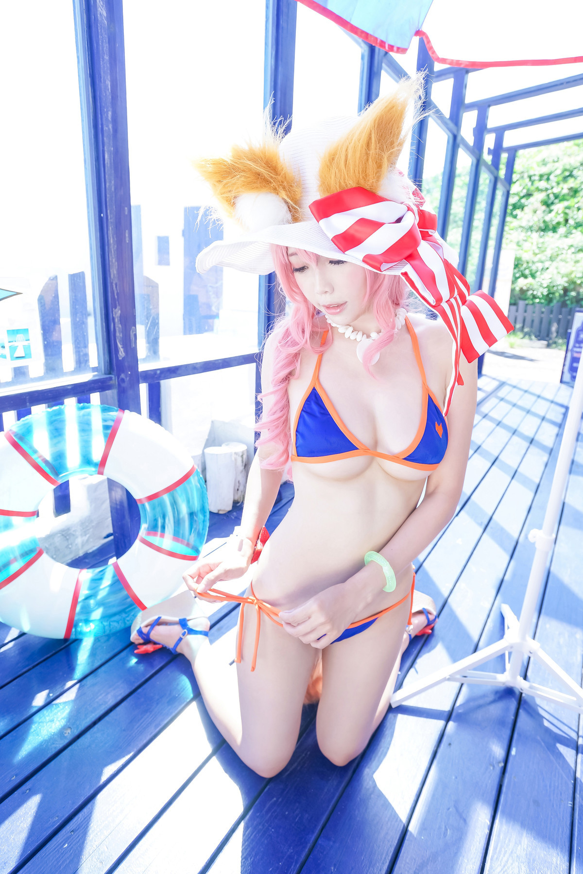 Cosplay ElyEE子 玉藻前泳装(11)