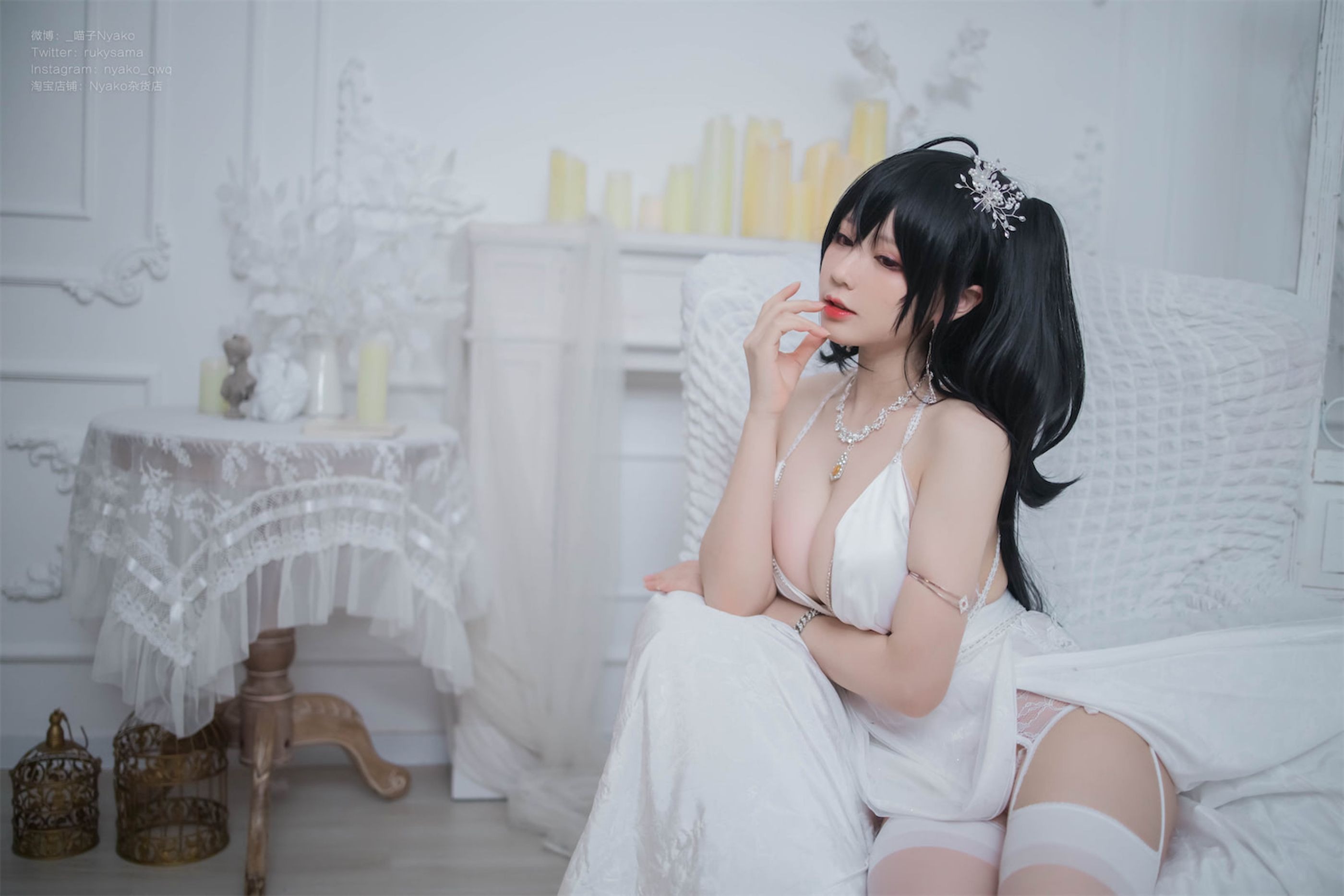 Nyako喵子 大凤纯白婚纱(27)